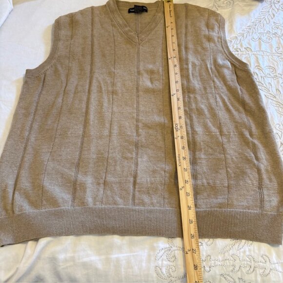 Fairway Outfitter Mens Tan Brown Knit Sleeveless Golf Sweater Vest Sz XL Cotton - Picture 9 of 10
